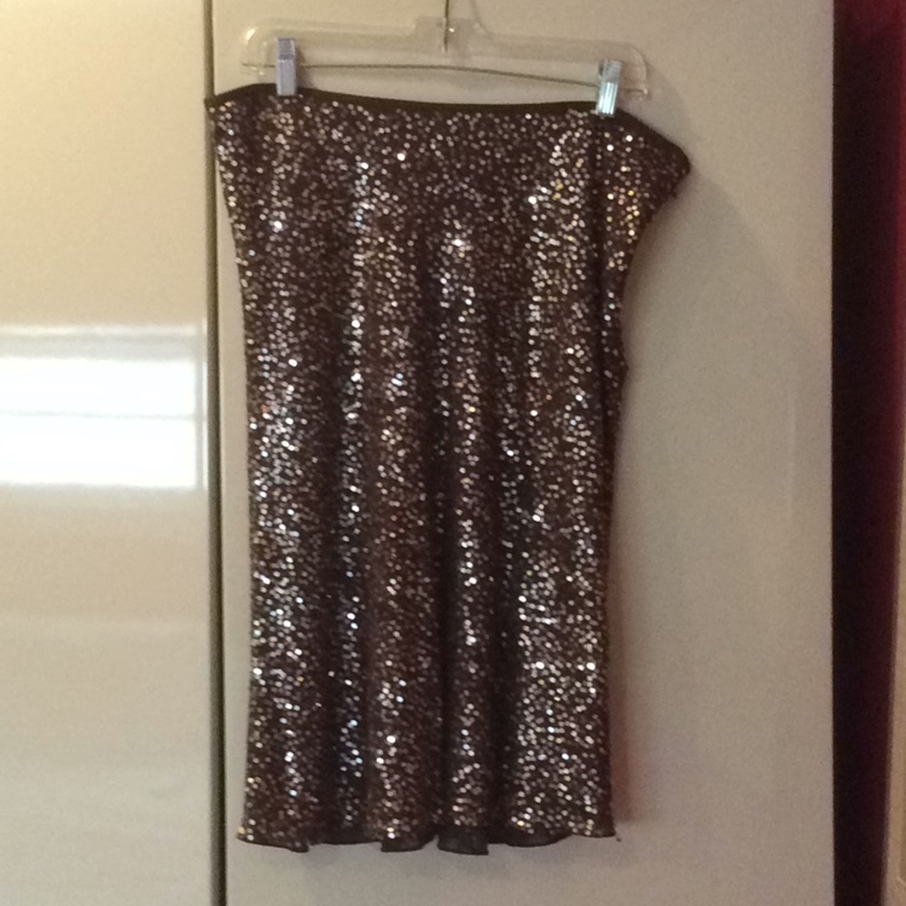 Calvin Klein brown sequin skirt